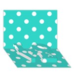 Polka Dots - White on Turquoise LOVE Bottom 3D Greeting Card (7x5)