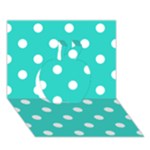 Polka Dots - White on Turquoise Apple 3D Greeting Card (7x5)