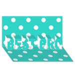 Polka Dots - White on Turquoise BEST BRO 3D Greeting Card (8x4)