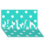 Polka Dots - White on Turquoise #1 DAD 3D Greeting Card (8x4)