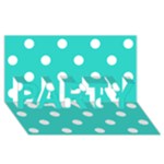 Polka Dots - White on Turquoise PARTY 3D Greeting Card (8x4)