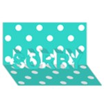 Polka Dots - White on Turquoise SORRY 3D Greeting Card (8x4)