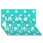 Polka Dots - White on Turquoise Best Wish 3D Greeting Card (8x4)