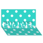 Polka Dots - White on Turquoise ENGAGED 3D Greeting Card (8x4)