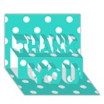 Polka Dots - White on Turquoise THANK YOU 3D Greeting Card (7x5)