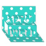 Polka Dots - White on Turquoise Get Well 3D Greeting Card (7x5)