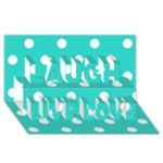 Polka Dots - White on Turquoise Laugh Live Love 3D Greeting Card (8x4)