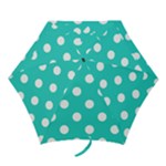 Polka Dots - White on Turquoise Mini Umbrella