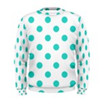 Polka Dots - Turquoise on White Men s Sweatshirt