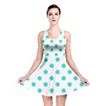 Polka Dots - Turquoise on White Reversible Skater Dress