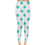 Polka Dots - Turquoise on White Women s Leggings