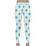 Polka Dots - Turquoise on White Yoga Leggings