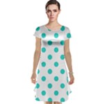 Polka Dots - Turquoise on White Cap Sleeve Nightdress