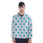 Polka Dots - Turquoise on White Wind Breaker (Men)