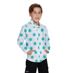 Polka Dots - Turquoise on White Wind Breaker (Kids)