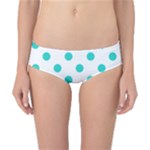 Polka Dots - Turquoise on White Classic Bikini Bottoms