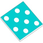 Polka Dots - White on Cyan Small Memo Pads