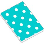 Polka Dots - White on Cyan Large Memo Pads