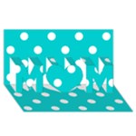 Polka Dots - White on Cyan MOM 3D Greeting Card (8x4)