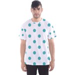 Polka Dots - Verdigris on White Men s Sport Mesh Tee