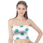 Polka Dots - Verdigris on White Tube Top