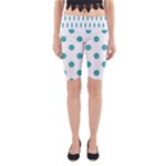 Polka Dots - Verdigris on White Yoga Cropped Leggings