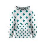 Polka Dots - Teal on White Kid s Pullover Hoodie