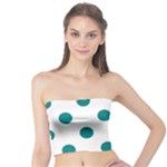 Polka Dots - Teal on White Tube Top