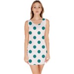 Polka Dots - Teal on White Bodycon Dress