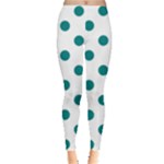 Polka Dots - Teal on White Women s Leggings