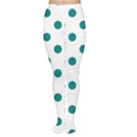 Polka Dots - Teal on White Women s Tights