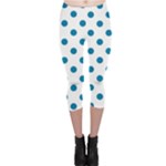 Polka Dots - Cerulean on White Capri Leggings