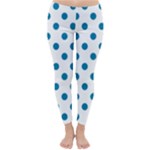 Polka Dots - Cerulean on White Winter Leggings