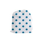 Polka Dots - Cerulean on White Drawstring Pouch (M)