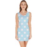 Polka Dots - White on Light Blue Bodycon Dress