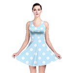 Polka Dots - White on Light Blue Reversible Skater Dress