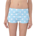 Polka Dots - White on Light Blue Boyleg Bikini Bottoms