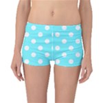 Polka Dots - White on Electric Blue Boyleg Bikini Bottoms