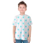 Polka Dots - Electric Blue on White Kid s Cotton Tee