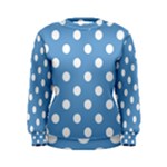 Polka Dots - White on Iceberg Blue Women s Sweatshirt