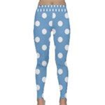 Polka Dots - White on Iceberg Blue Yoga Leggings