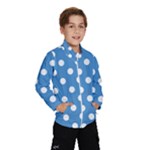 Polka Dots - White on Steel Blue Wind Breaker (Kids)