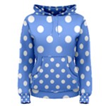 Polka Dots - White on Cornflower Blue Women s Pullover Hoodie