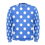 Polka Dots - White on Cornflower Blue Men s Sweatshirt