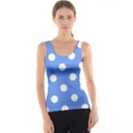 Polka Dots - White on Cornflower Blue Tank Top