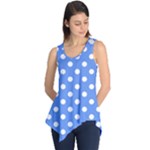 Polka Dots - White on Cornflower Blue Sleeveless Tunic