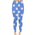 Polka Dots - White on Cornflower Blue Women s Leggings