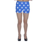 Polka Dots - White on Cornflower Blue Skinny Shorts