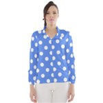 Polka Dots - White on Cornflower Blue Wind Breaker (Women)