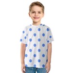 Polka Dots - Cornflower Blue on White Kid s Sport Mesh Tee